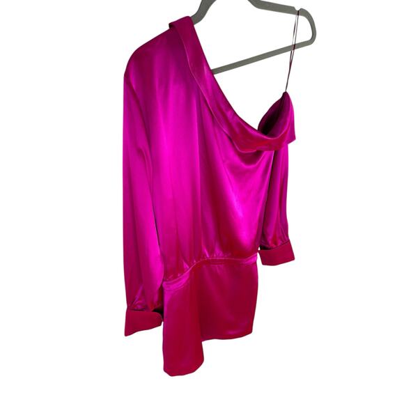 Retrofete Elio Mini Dress Satin Off Shoulder Long Sleeve Party Evening Pink XXS - Picture 5 of 13
